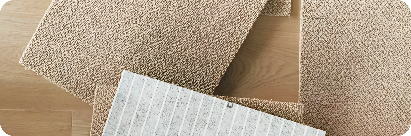 Brown Carpet Tile Installation